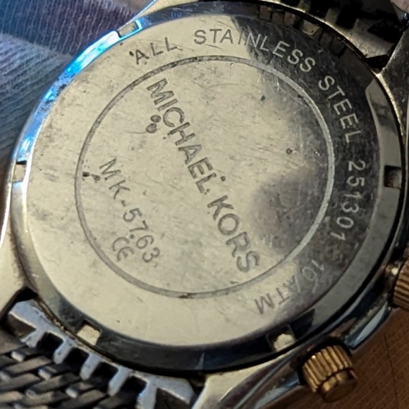 WORKING Michael Kors Mens Or Women's Watch Rose Gold Silver Tone 41mm - Picture 4 of 4